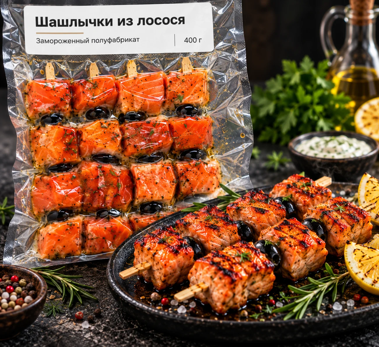 Шашлычки из лосося